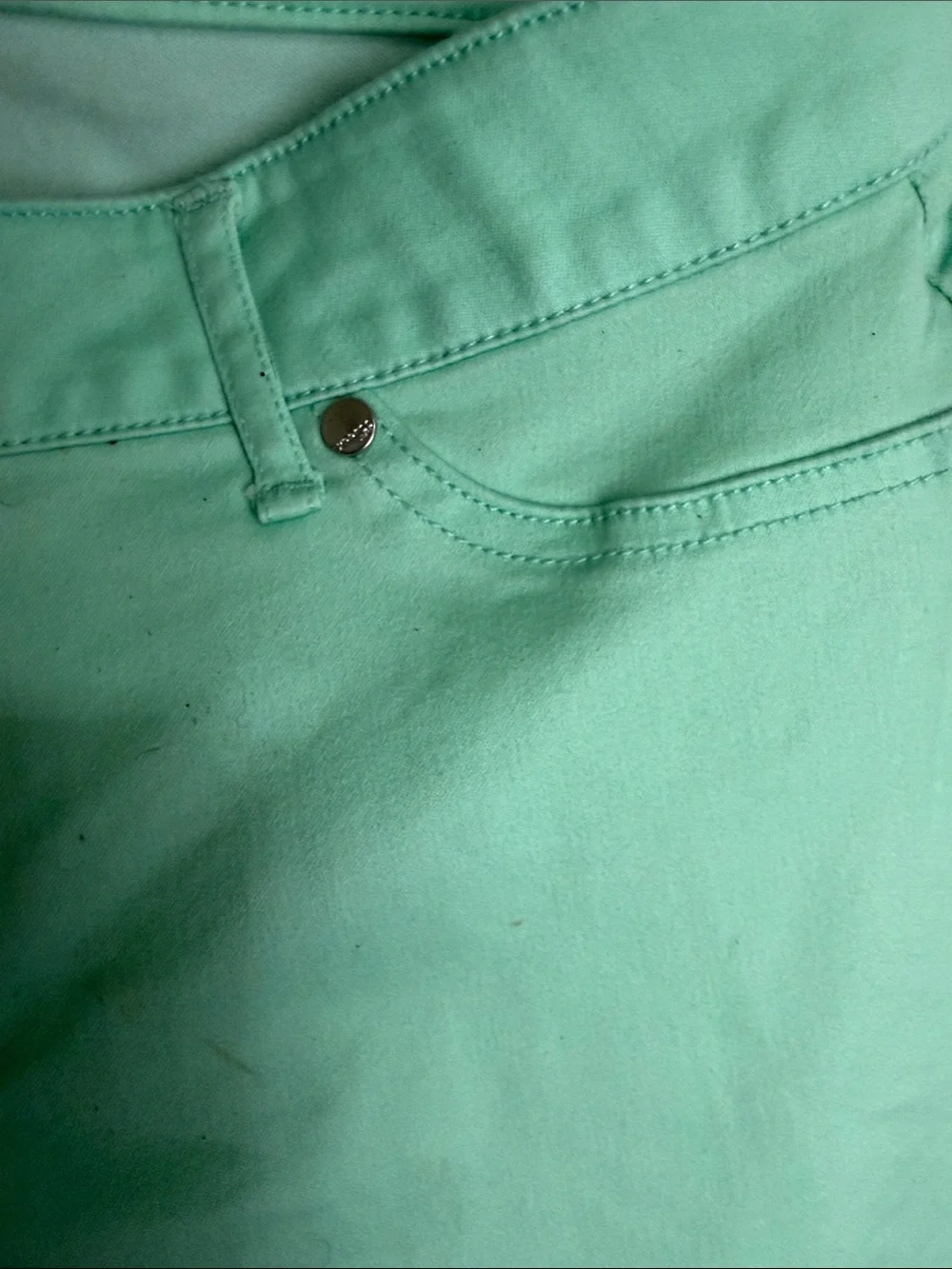 (1699) Express Mint Green Slim Jeans, Size: 14